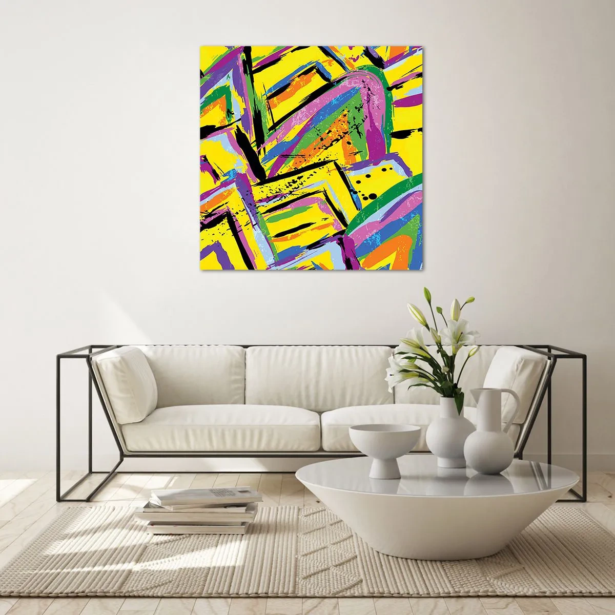 Glass picture - Screaming from Joy - 30x30 cm