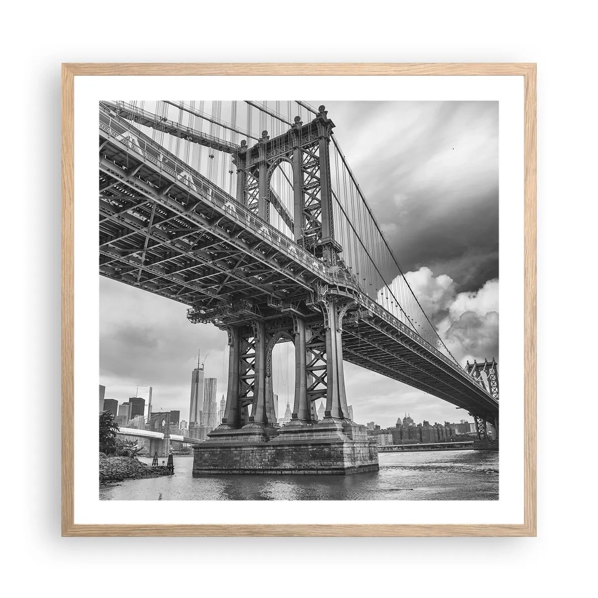 Poster in light oak frame - To the Heart of a City - 60x60 cm