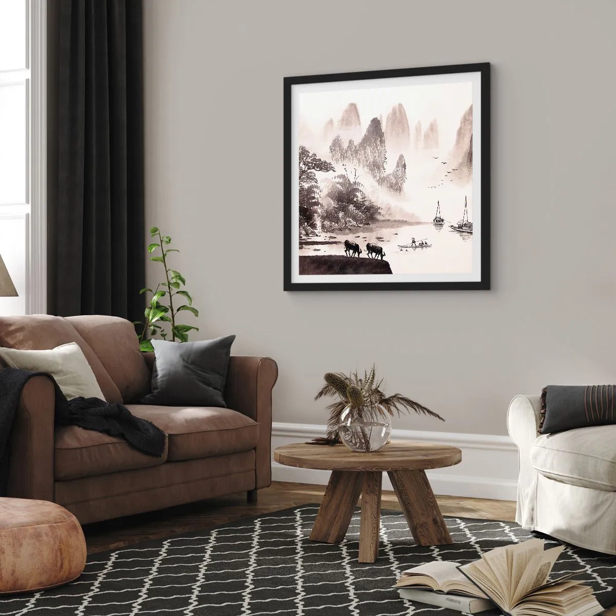 Poster in black frame - Everyday Life in the East - 50x50 cm