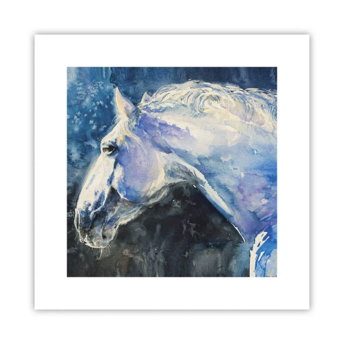 Poster - Portrait in Blue Light - 30x30 cm