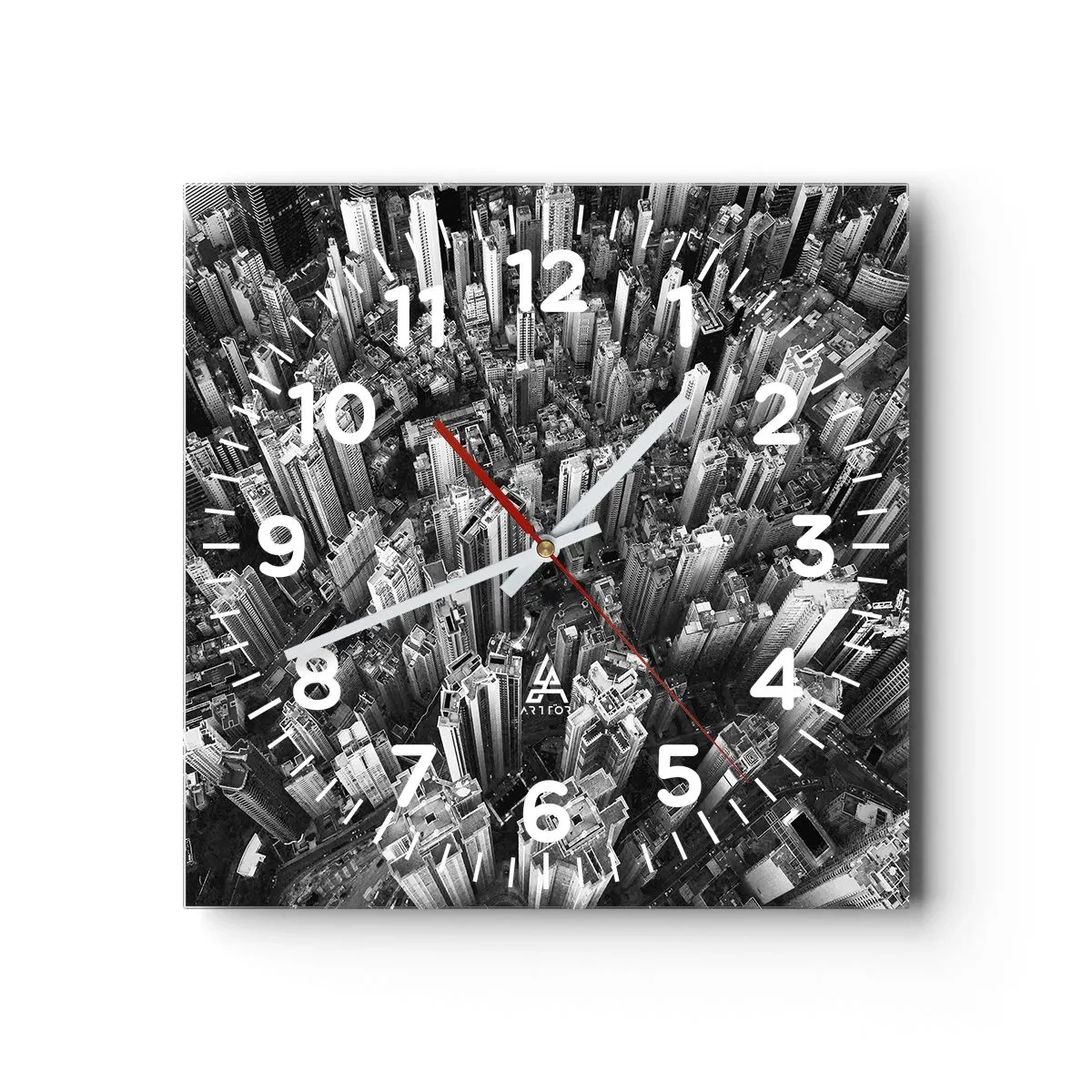 Wall clock - Clock on glass - Higher and Higher - 40x40 cm
