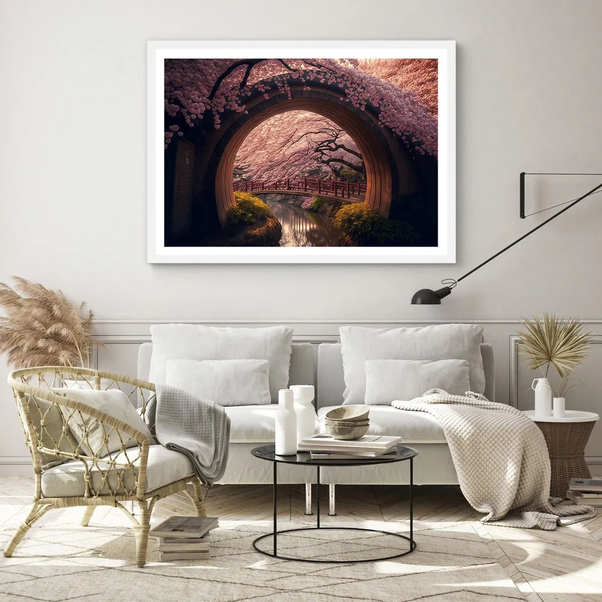 Poster in white frmae - Japanese Spring - 70x50 cm