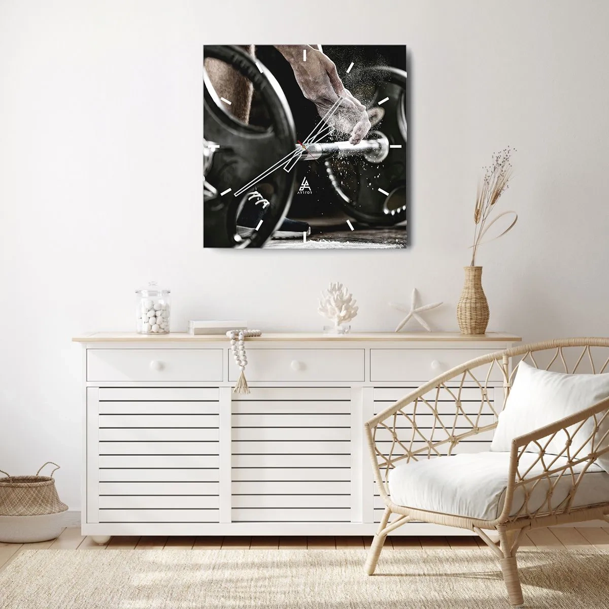 Wall clock - Clock on glass - Challenge Accepted! - 40x40 cm