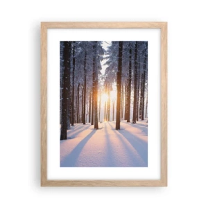 Poster in light oak frame - Clearly Black on White - 30x40 cm