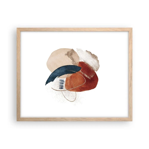 Poster in light oak frame - Oval Composition - 50x40 cm
