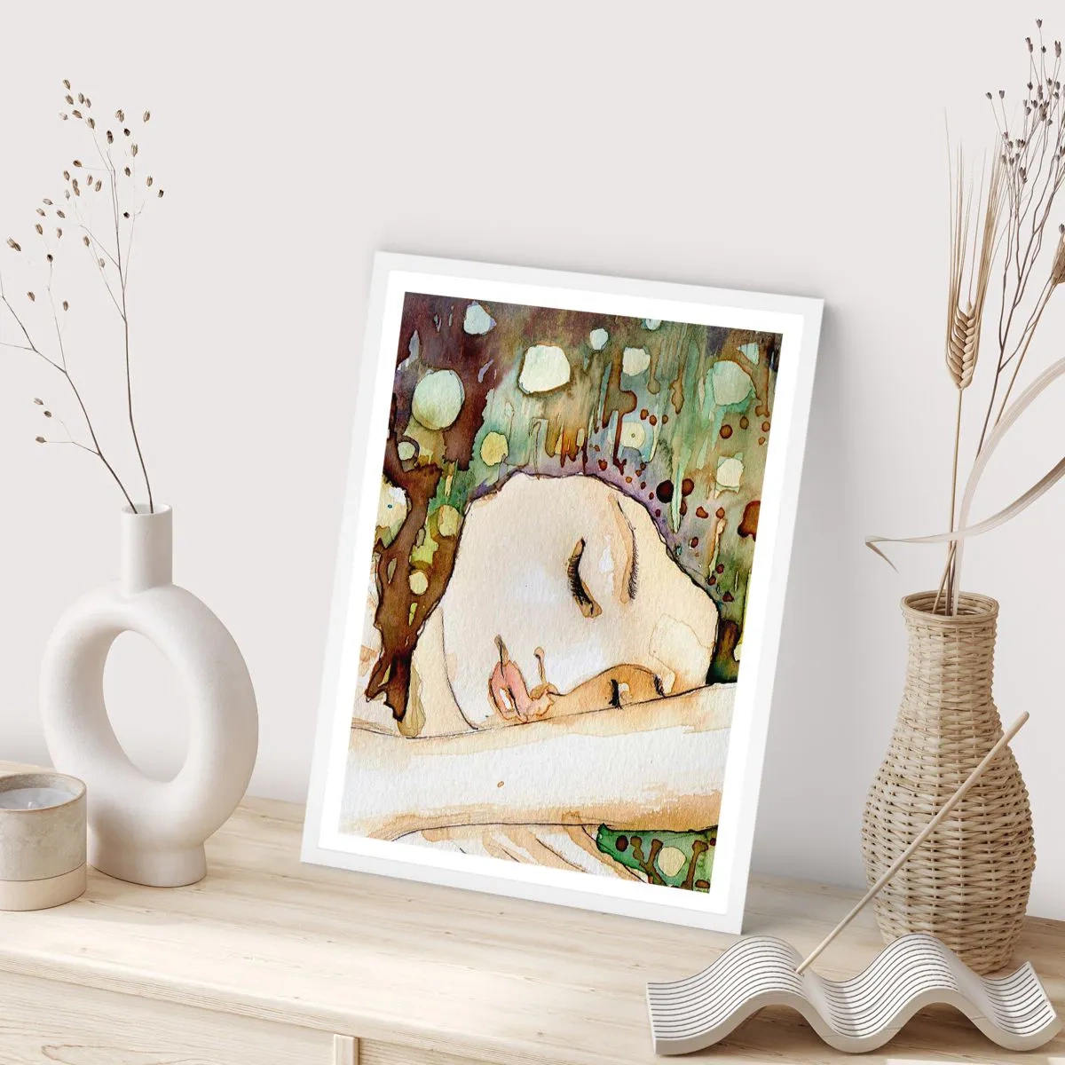 Poster in white frmae - Emerald and Violet Dream - 70x100 cm