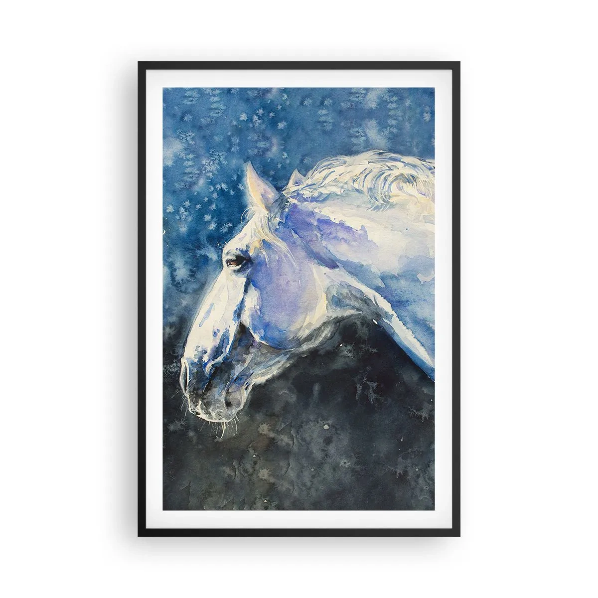 Poster in black frame - Portrait in Blue Light - 61x91 cm