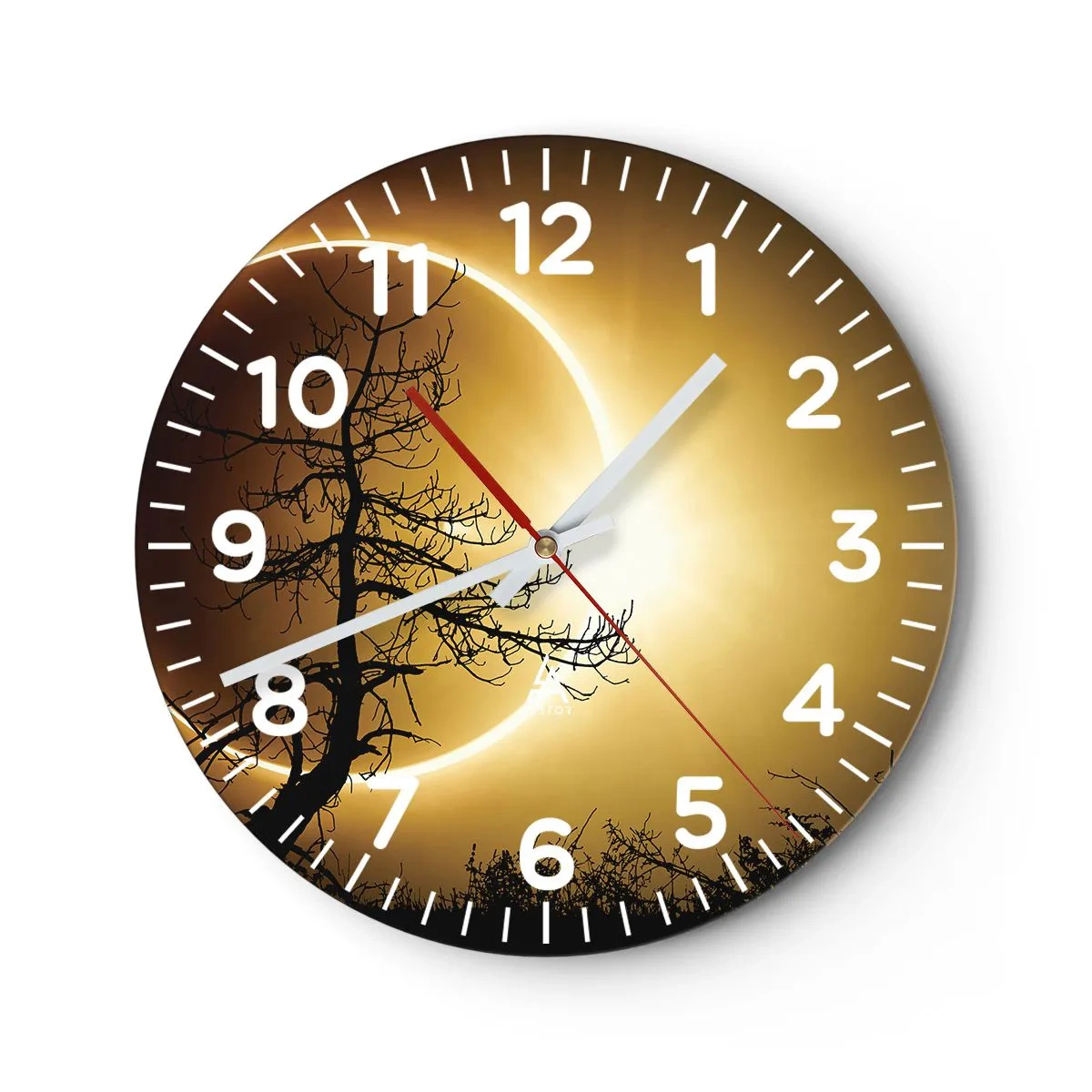 Wall clock - Clock on glass - Total Eclipse - 40x40 cm