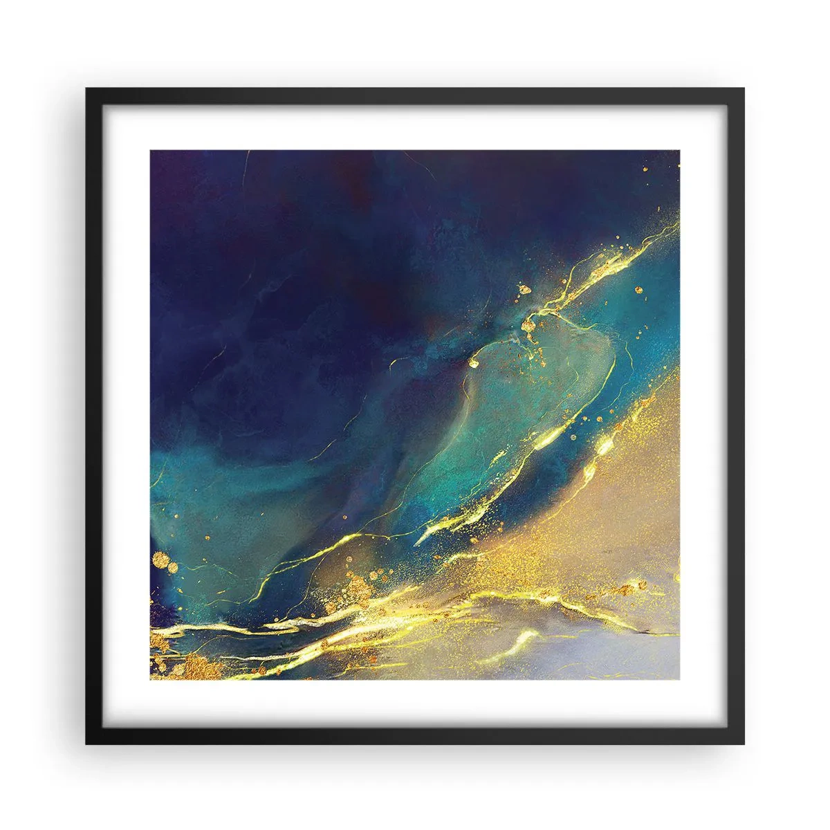 Poster in black frame - Golden Flood - 50x50 cm
