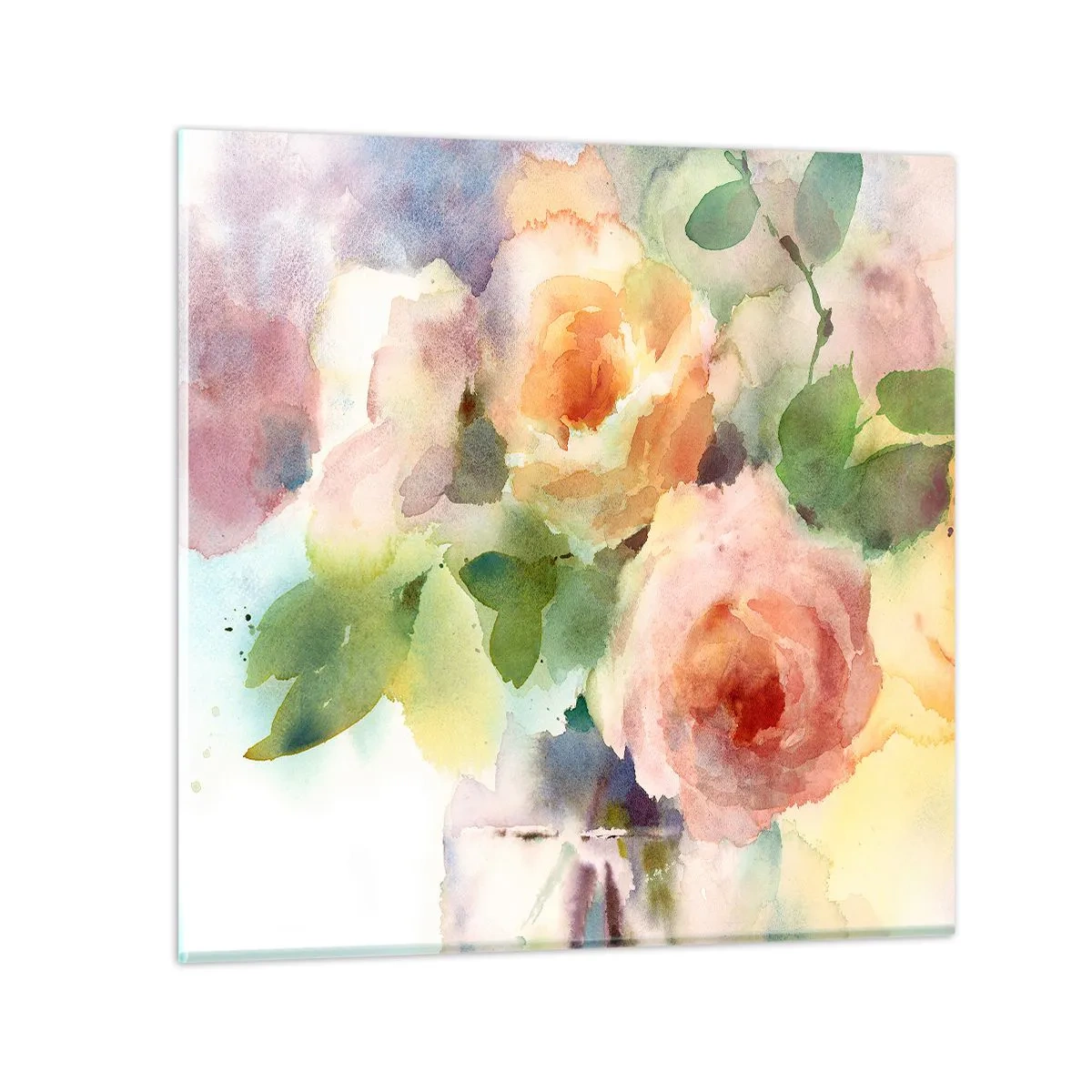 Glass picture - Delicate Like Watercolour - 30x30 cm