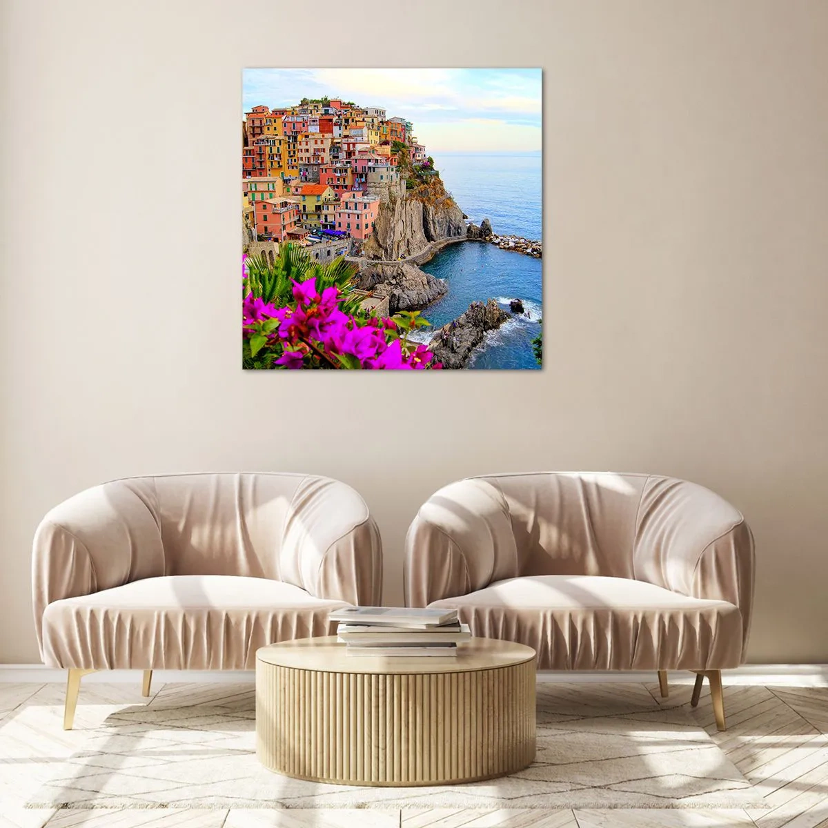 Glass picture - Laughing City - 50x50 cm