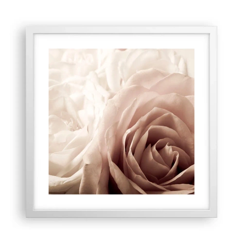Poster in white frmae - In the Heart of a Rose - 40x40 cm