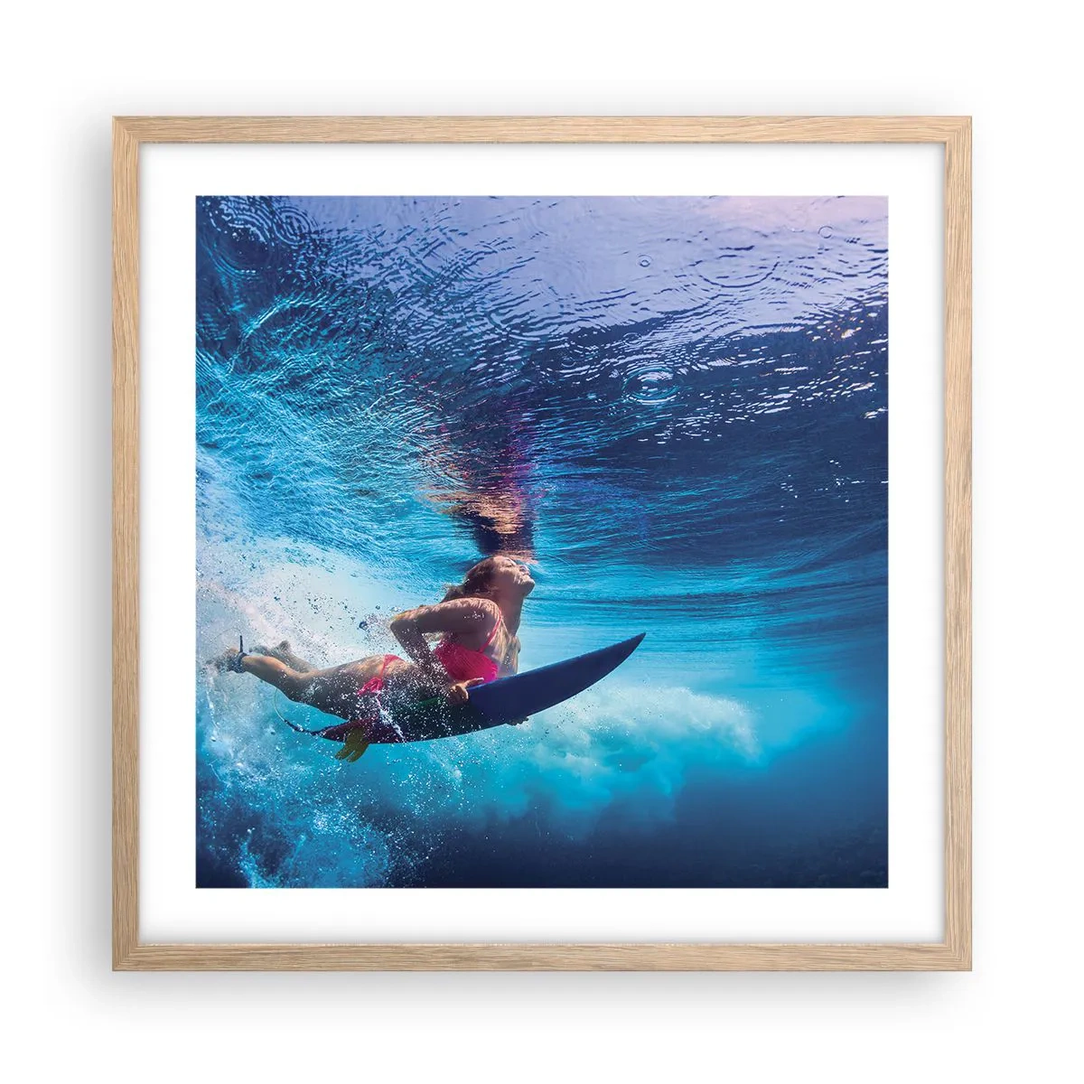 Poster in light oak frame - Depth of Joy - 50x50 cm