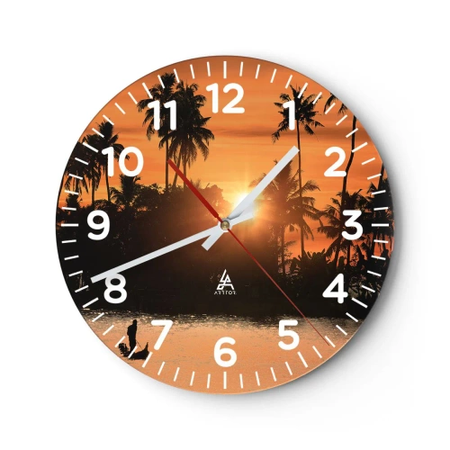 Wall clock - Clock on glass - Time for Rest - 40x40 cm