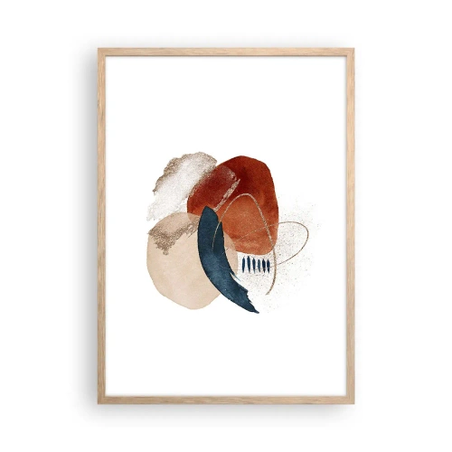 Poster in light oak frame - Oval Composition - 50x70 cm