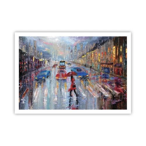Poster - Rainy Afternoon in a City - 100x70 cm