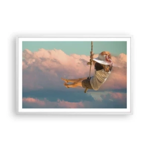 Poster in white frmae - Fun in the Clouds - 91x61 cm