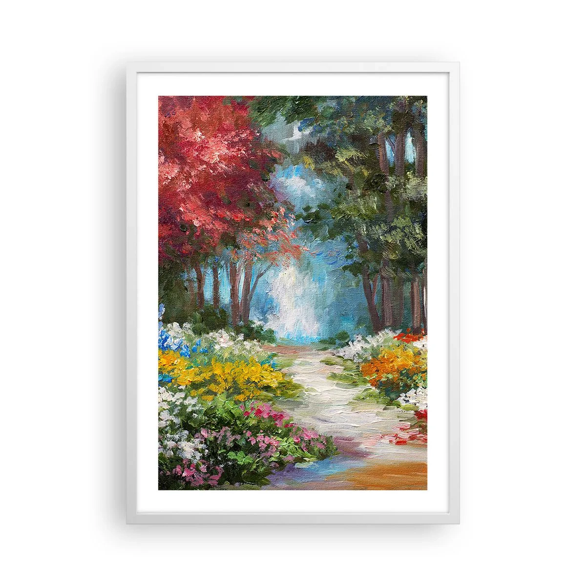 Poster in white frmae - Wood Garden, Flowery Forest - 50x70 cm