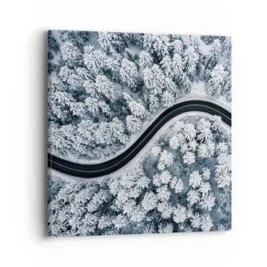 Canvas picture - Through Wintery Forest - 40x40 cm
