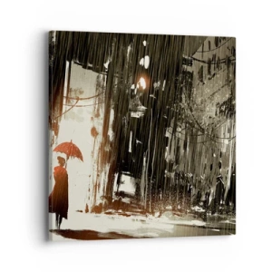 Canvas picture - Poetry of a Red Umbrella - 40x40 cm