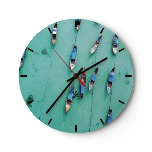 Wall clock - Clock on glass - In Joyful Expectation - 40x40 cm