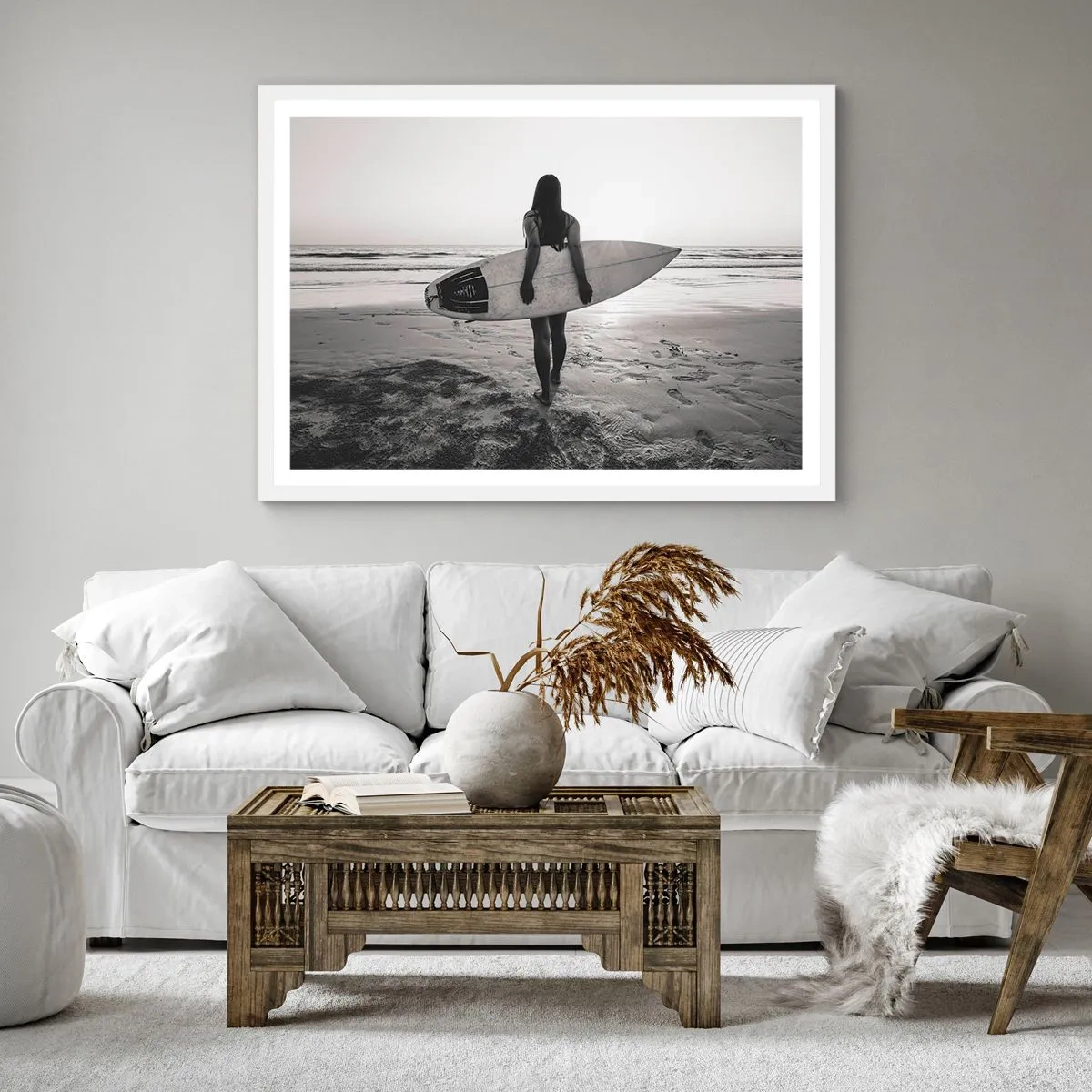 Poster in white frmae - Daughter of Sea Wave - 50x50 cm
