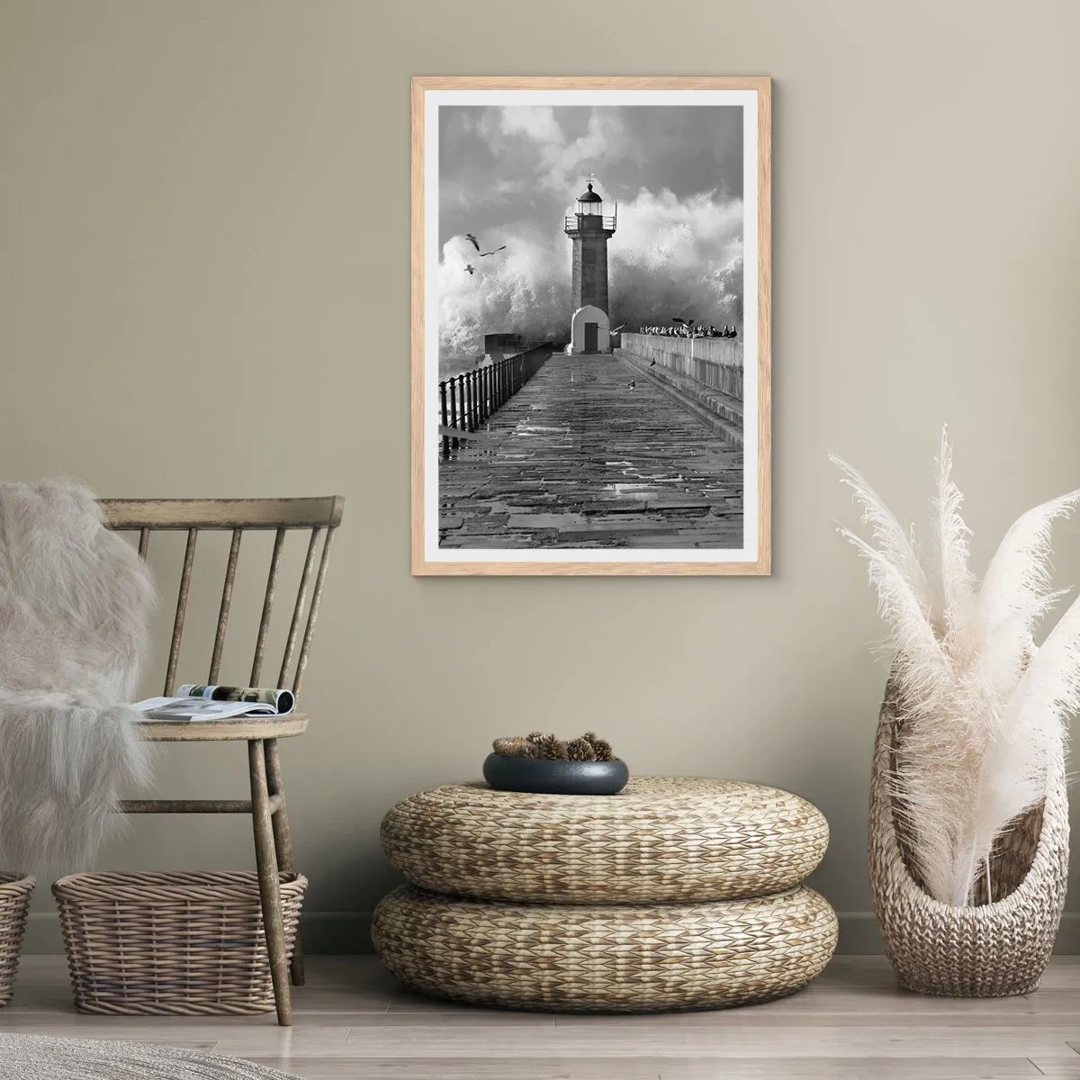 Poster in light oak frame - Fearless - 61x91 cm