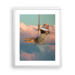Poster in white frmae - Fun in the Clouds - 40x50 cm