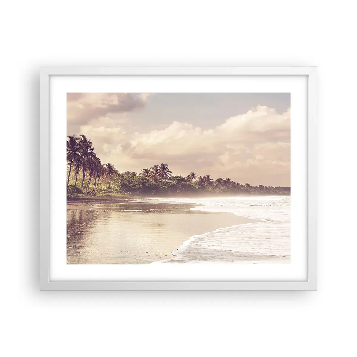Poster in white frmae - Caress of the Waves - 50x40 cm