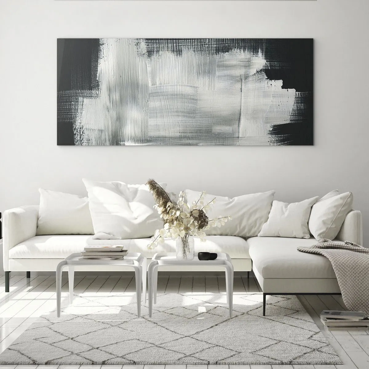 Glass picture - Woven from the Vertical and the Horizontal - 140x50 cm