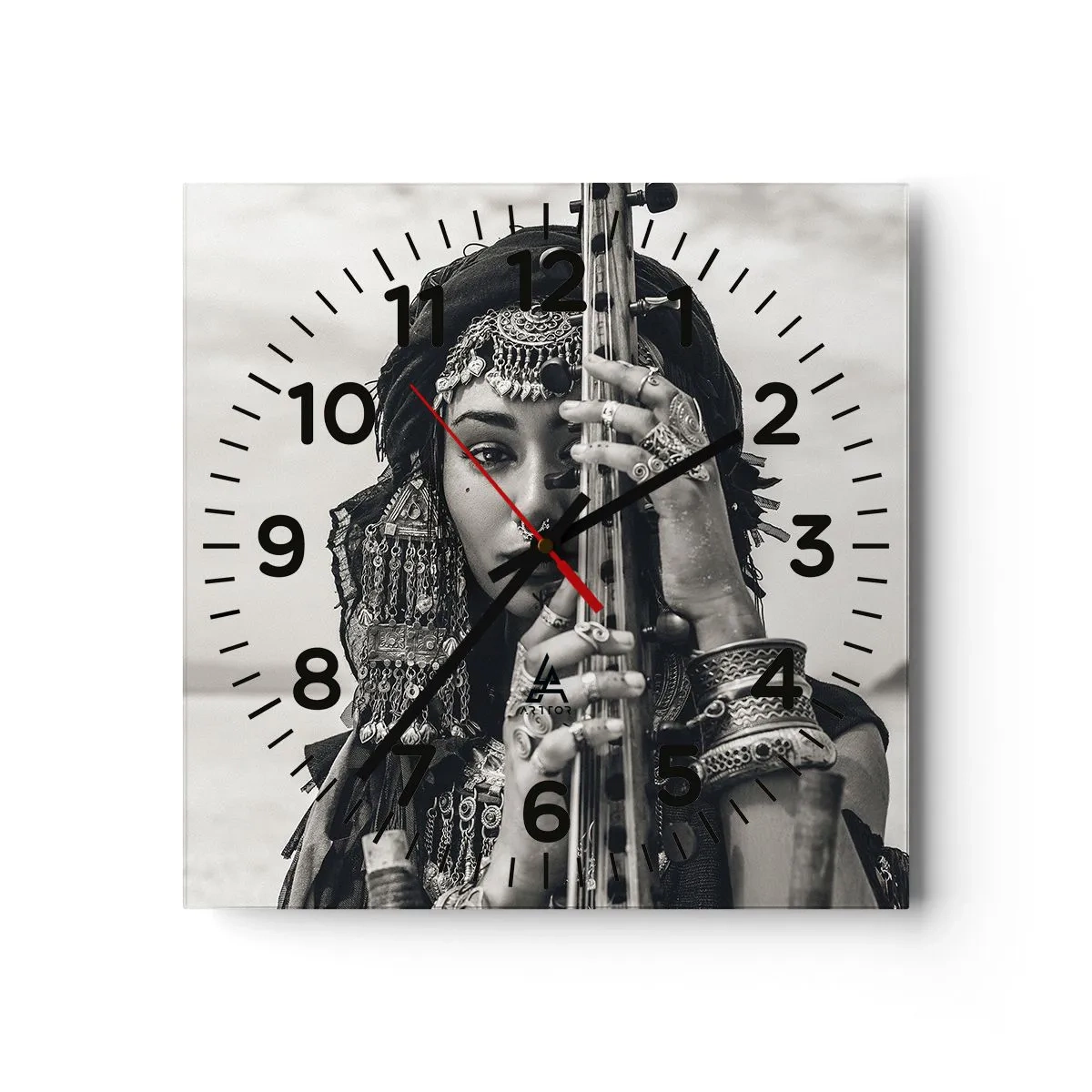 Wall clock - Clock on glass - Only Music of the Orient - 30x30 cm