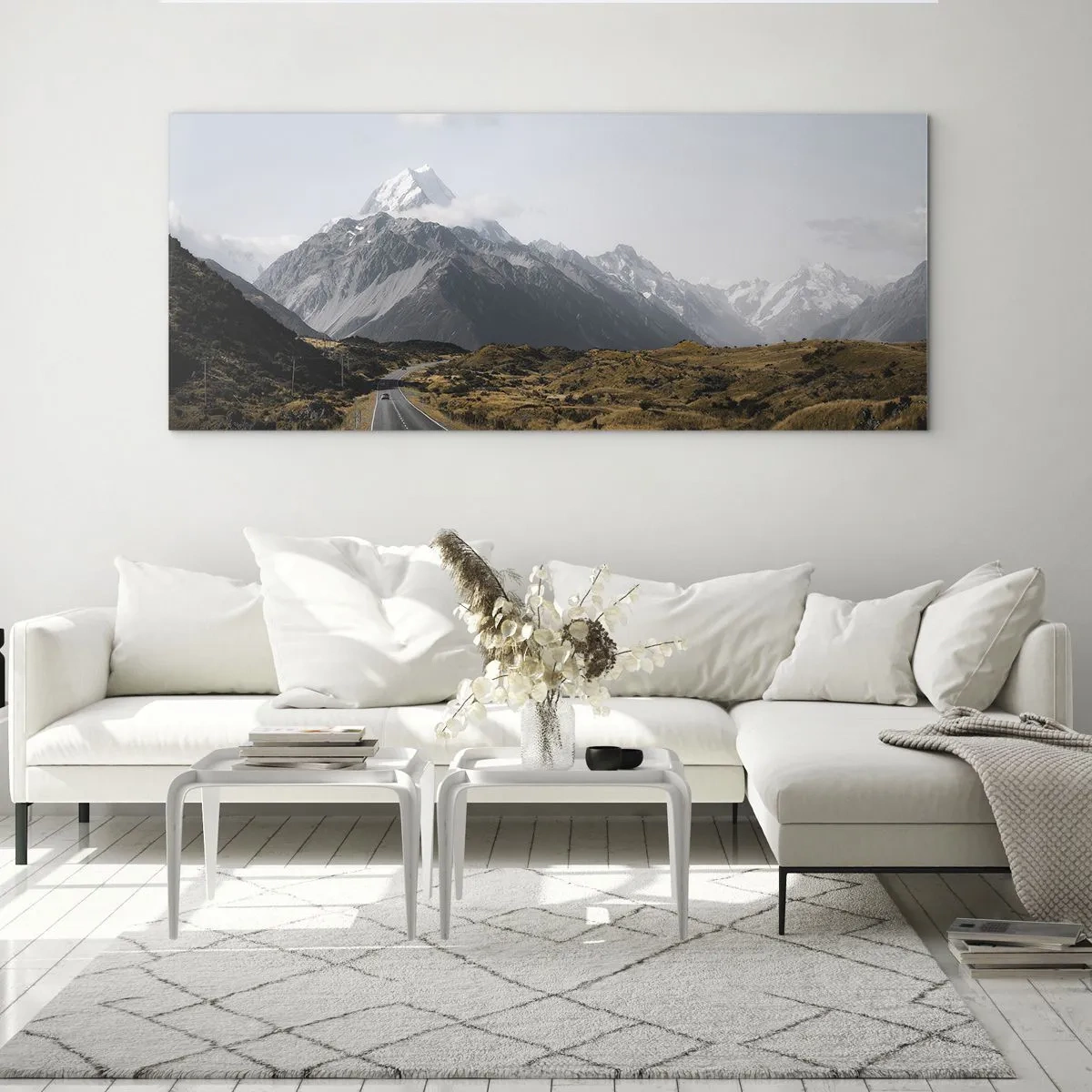 Glass picture - Road to the Heart of the Mountains - 90x30 cm