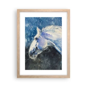 Poster in light oak frame - Portrait in Blue Light - 30x40 cm