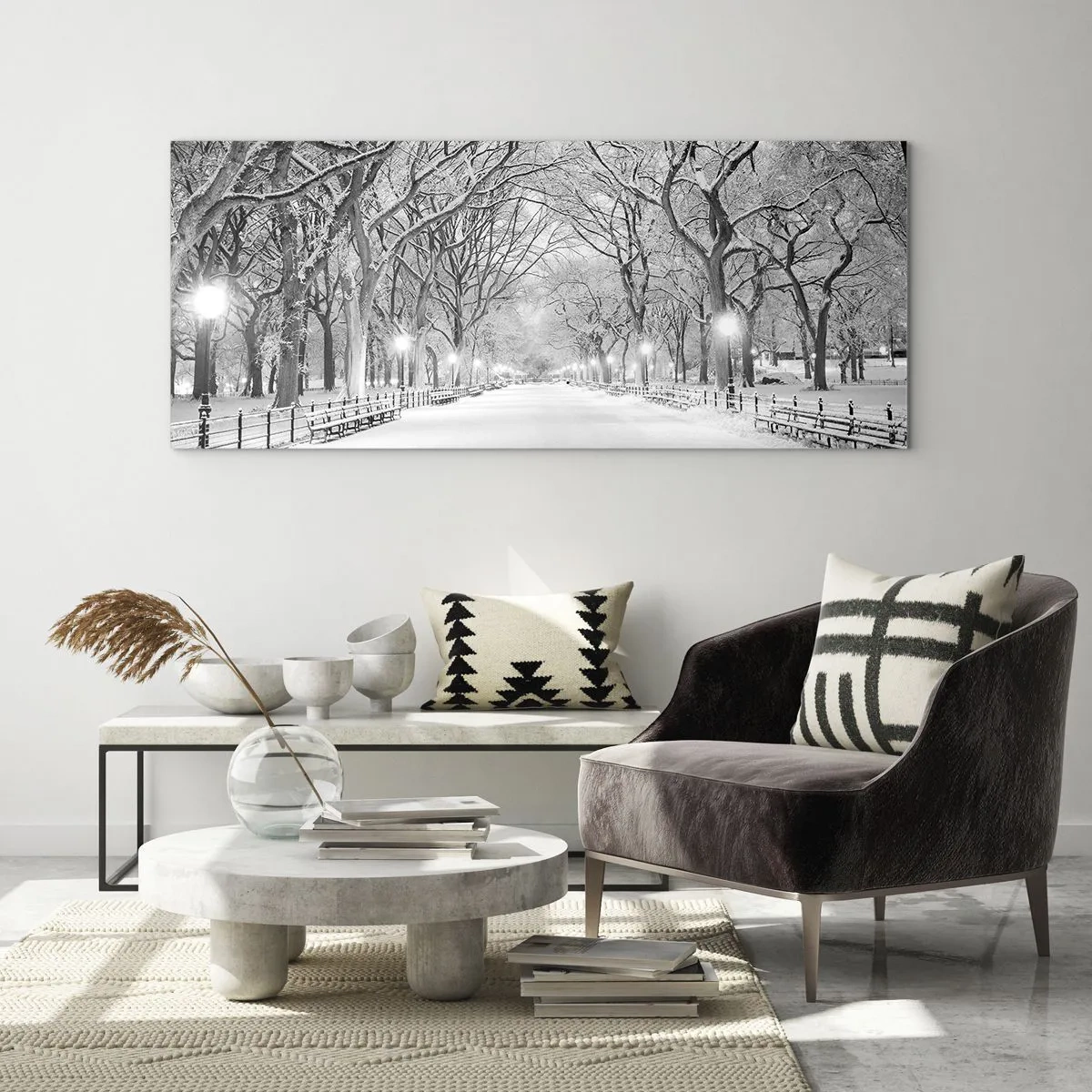 Glass picture - Four Seasons: Winter - 90x30 cm