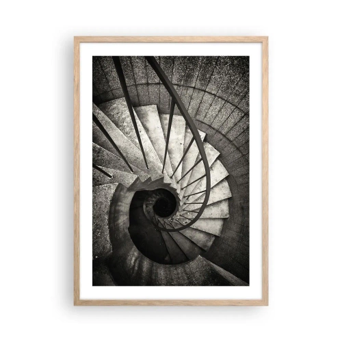 Poster in light oak frame - Up the Stairs and Down the Stairs - 50x70 cm