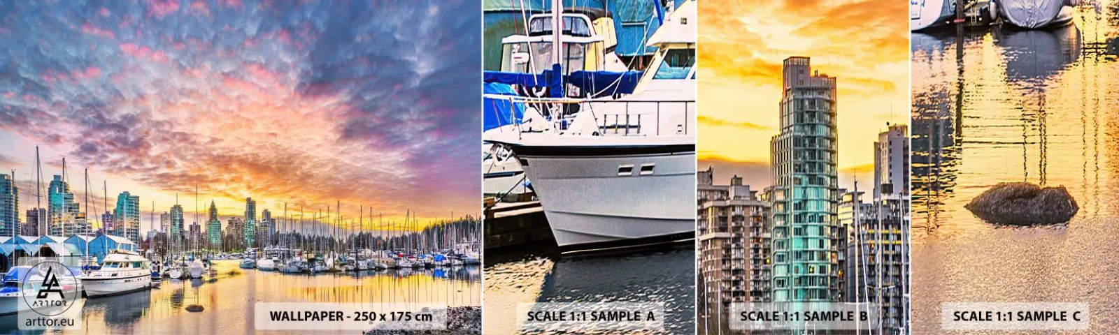 Photo Wallpaper Sample Self-Adhesive Deluxe Sticker - City of a Thousand Sailors - Landscape, City, Harbor - 100x30 cm