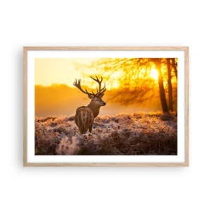 Poster in light oak frame - King of Autumnal Forest - 70x50 cm