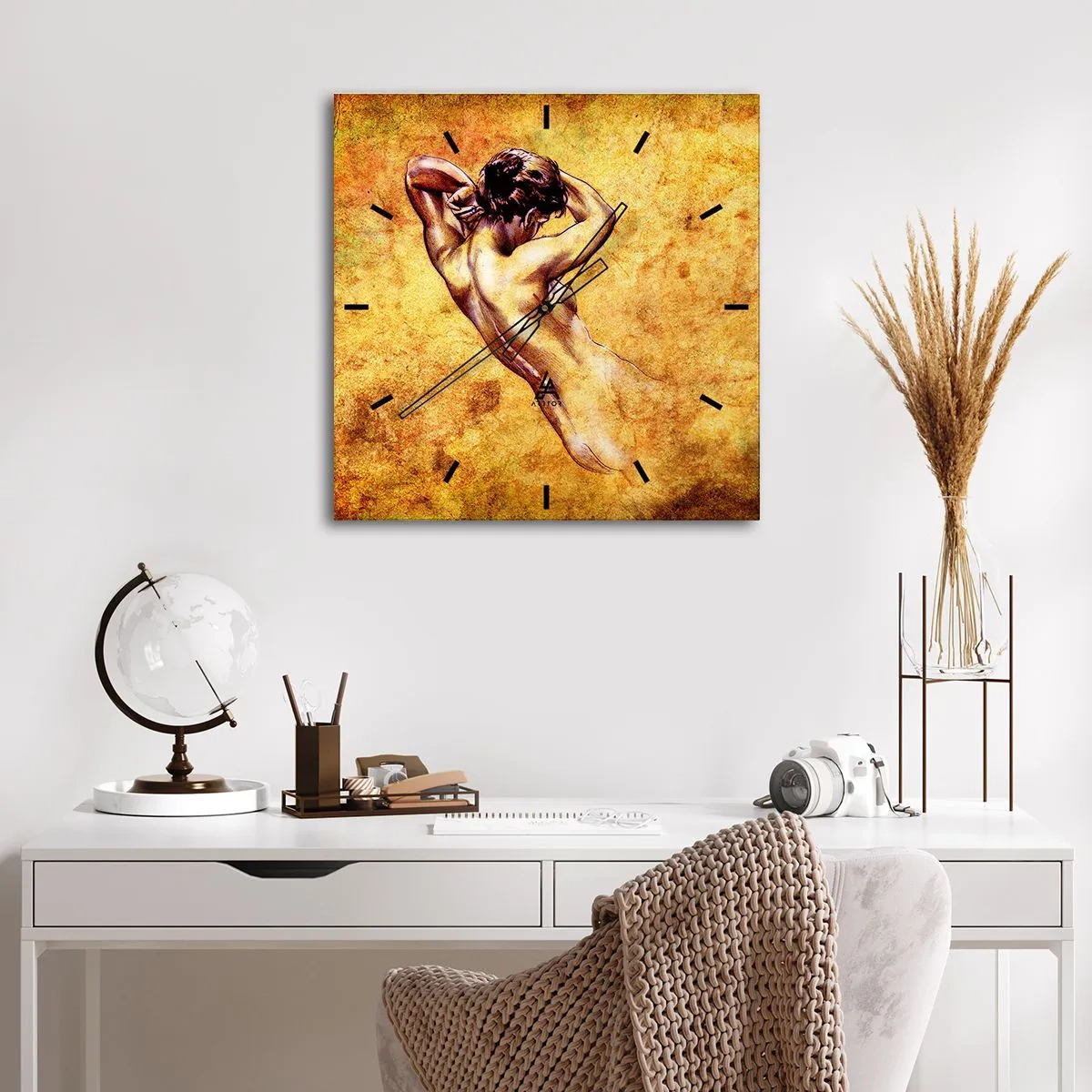 Wall clock - Clock on glass - Discovered but Still Mysterious - 40x40 cm