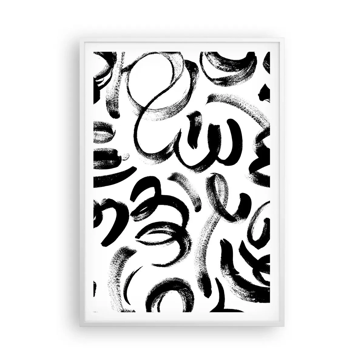 Poster in white frmae - Black on White - 70x100 cm