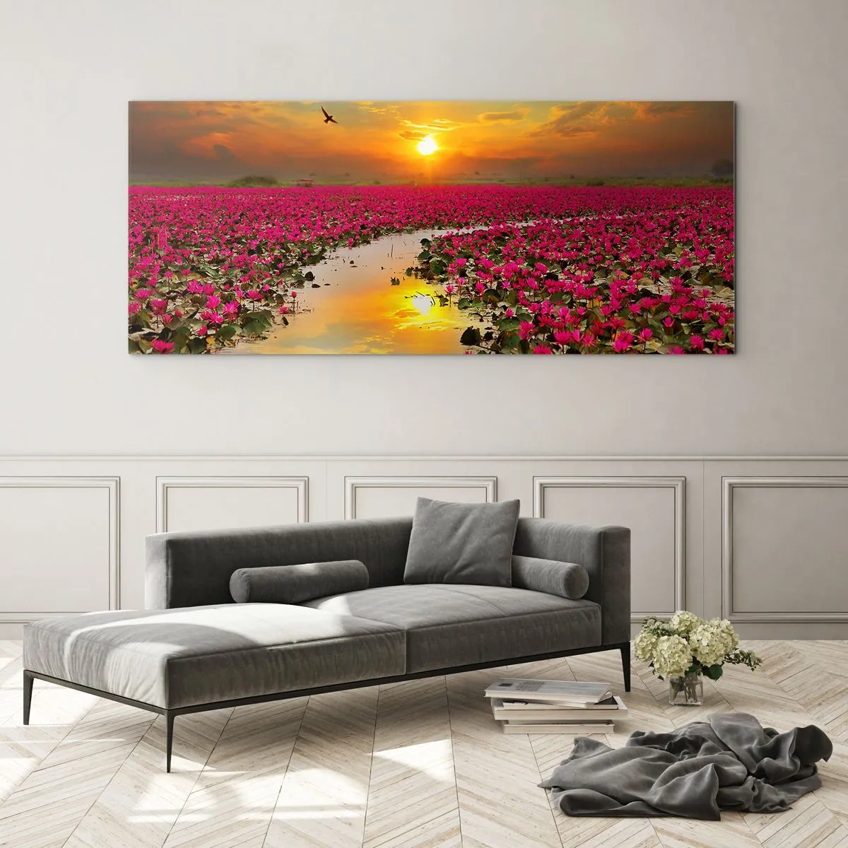Glass picture - Secret Life of a Lake - 90x30 cm