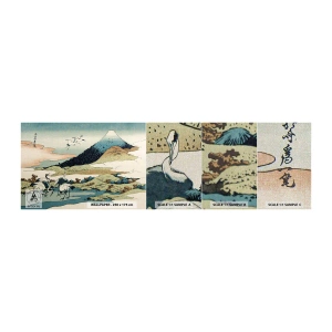 Photo Wallpaper Sample Premium Canvas - In a Japanese Spirit - Stork, Bird, Landscape - 100x30 cm