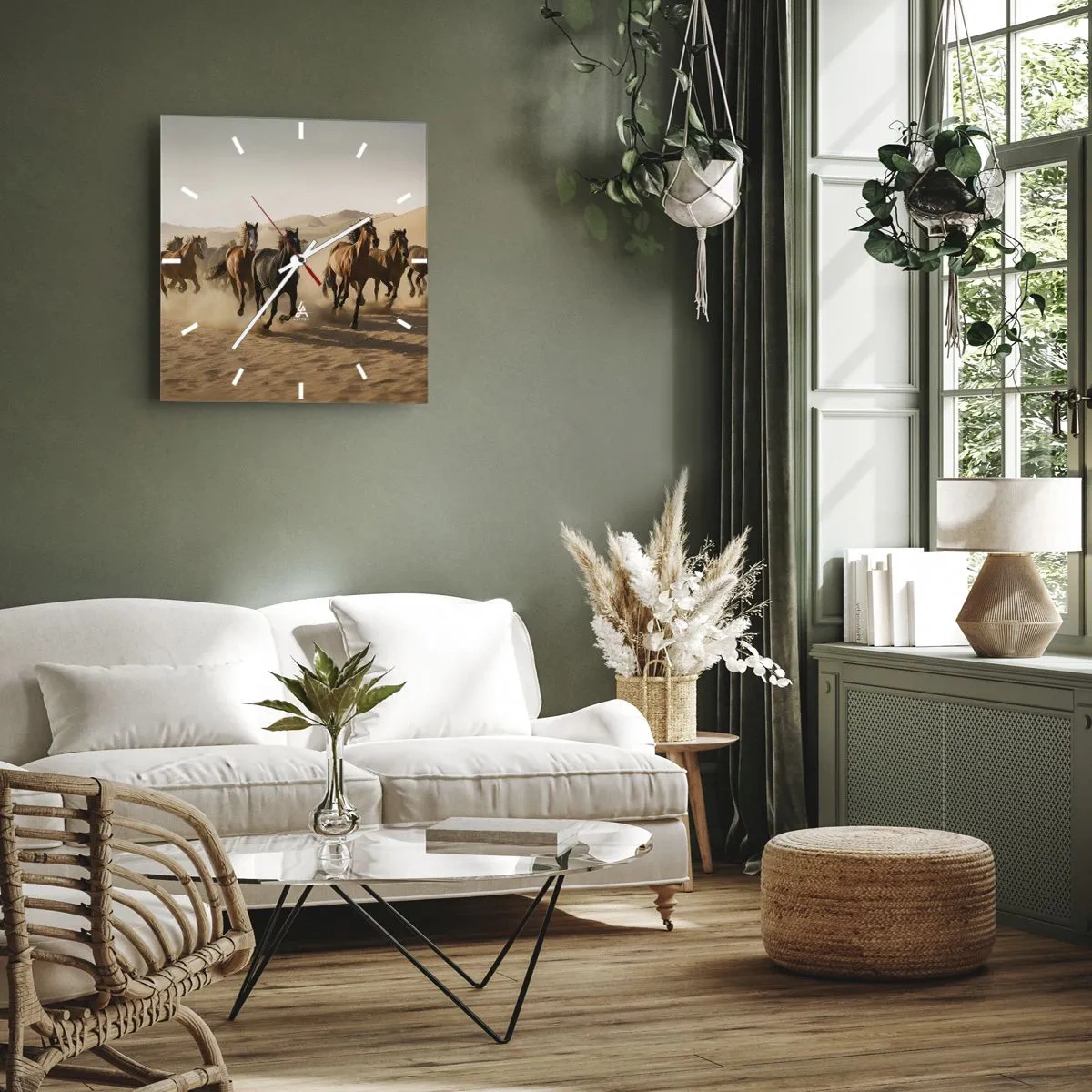 Wall clock - Clock on glass - Free as a Wind - 40x40 cm