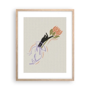 Poster in light oak frame - Sister Touch - 40x50 cm