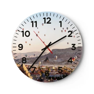 Wall clock - Clock on glass - Like Ships in the Sky - 40x40 cm