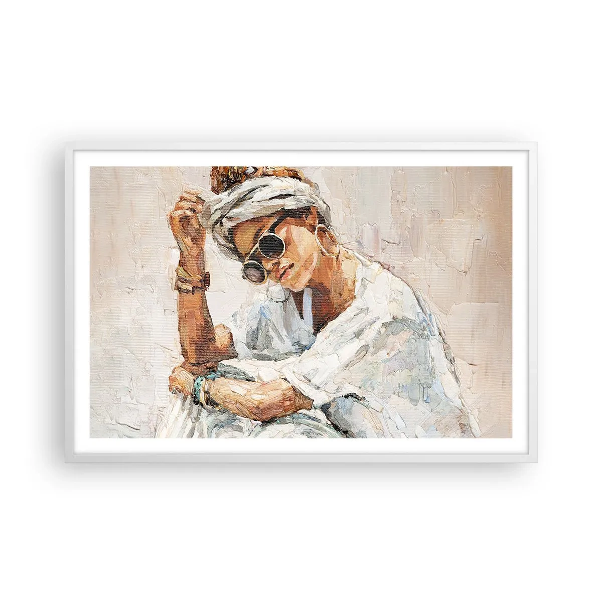 Poster in white frmae - Portrait in Full Sun - 91x61 cm