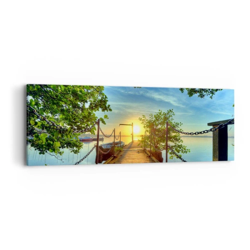 Canvas picture - Sunset by the Water - 90x30 cm