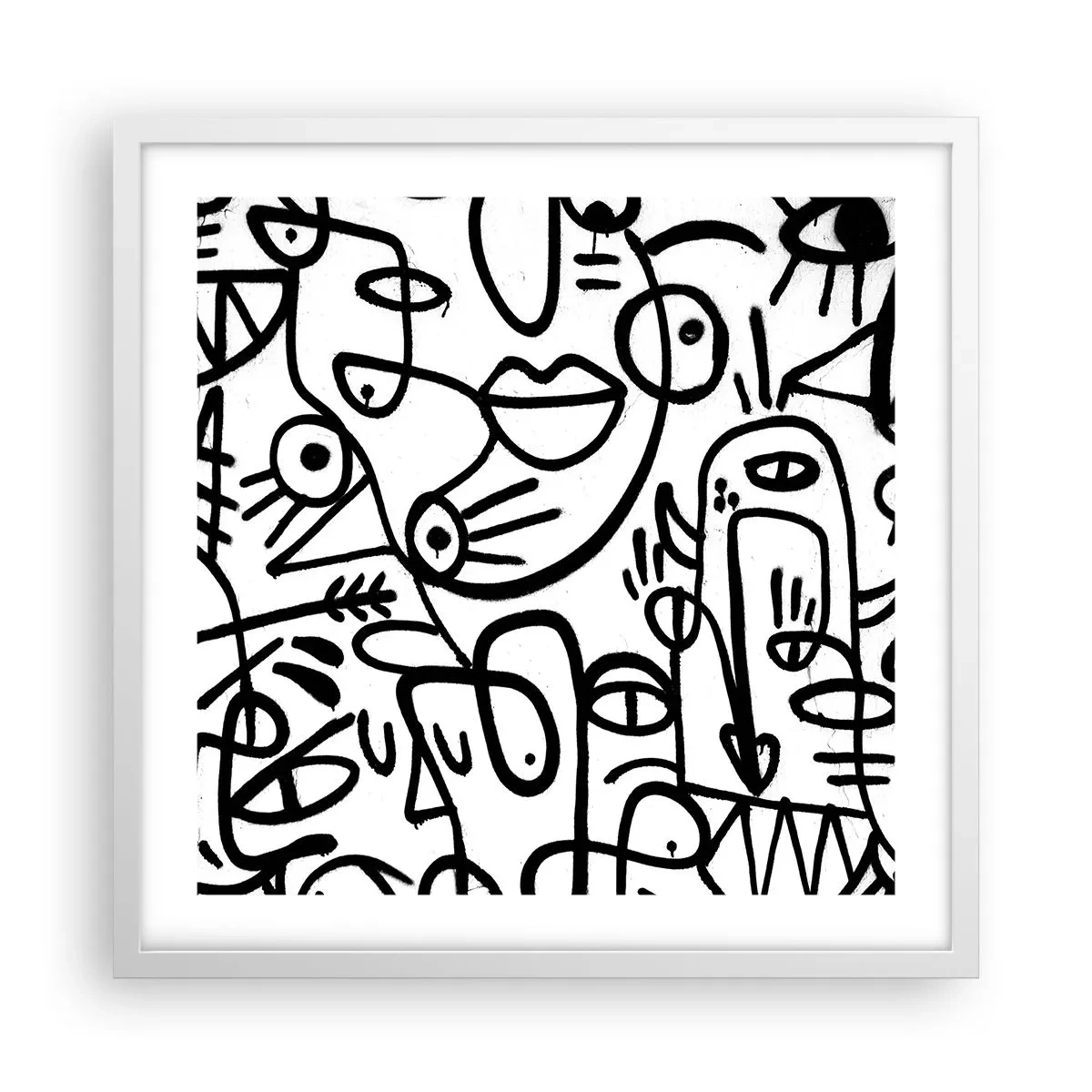 Poster in white frmae - Faces and Mirages - 50x50 cm