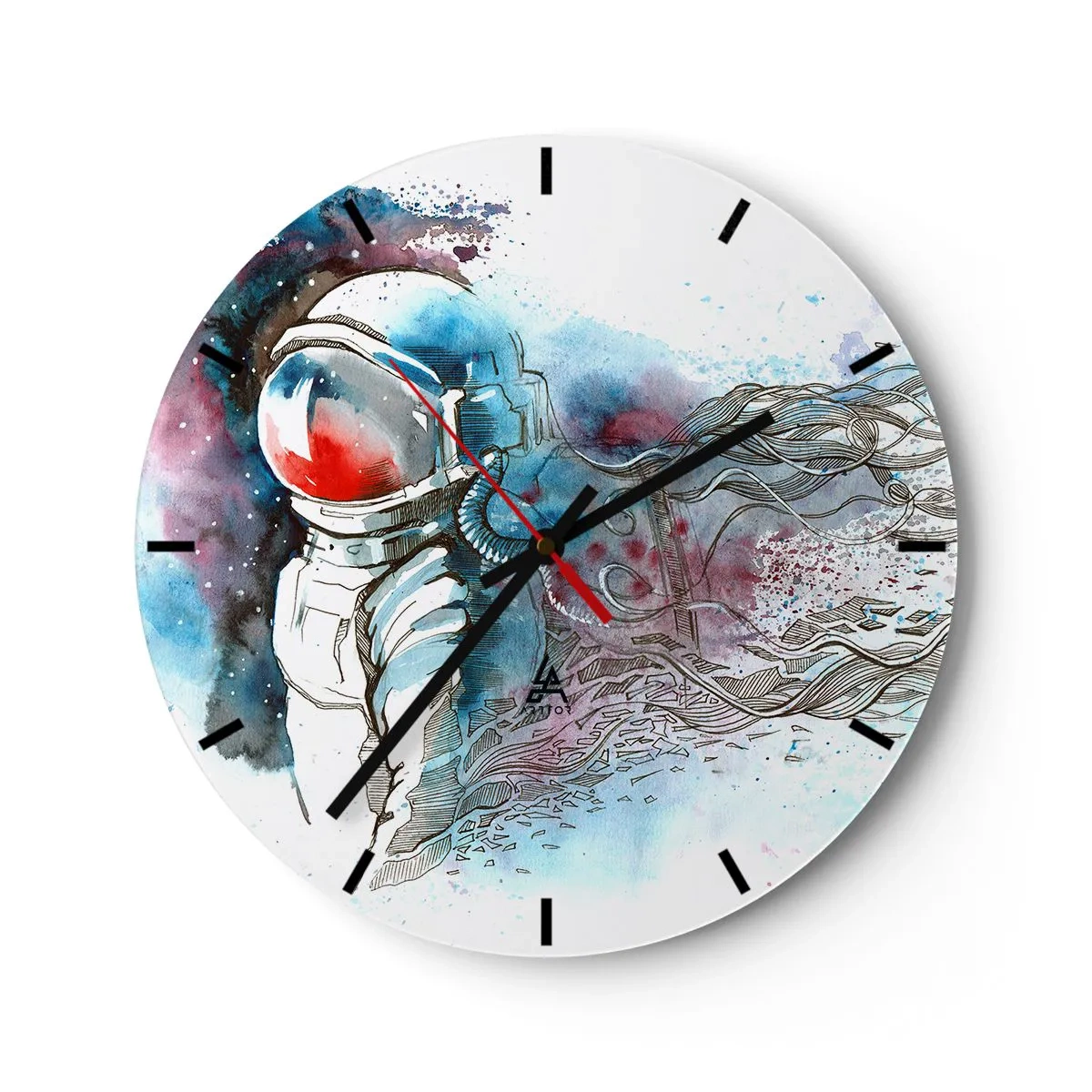 Wall clock - Clock on glass - Alone In Space - 40x40 cm