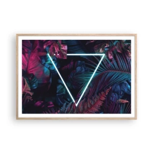 Poster in light oak frame - Disco Style Garden - 100x70 cm