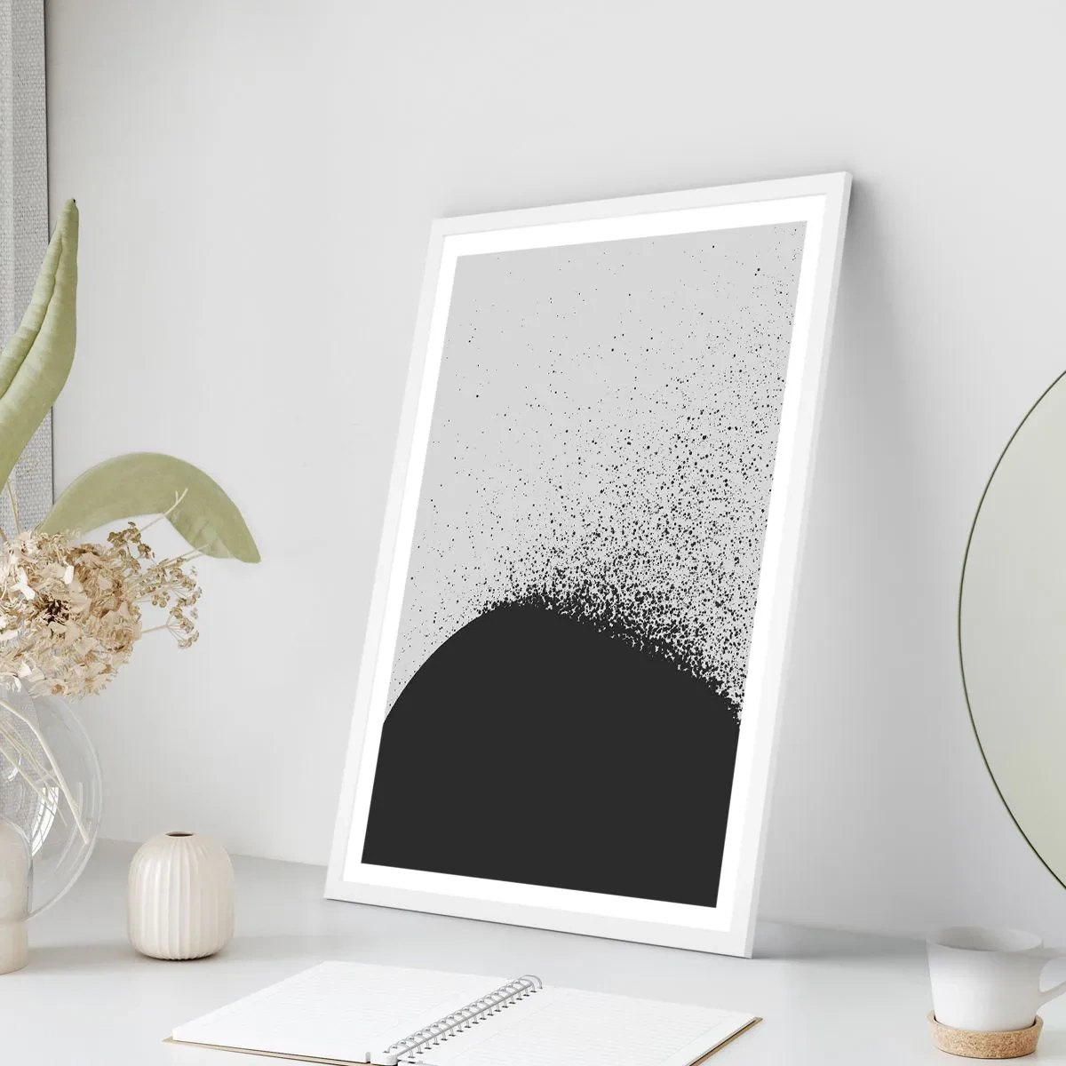 Poster in white frmae - Movement of Particles - 50x70 cm